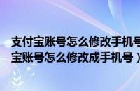 支付宝账号怎么修改手机号和支付宝不实名可以改吗（支付宝账号怎么修改成手机号）