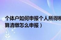 个体户如何申报个人所得税汇算清缴（个体户个人所得税汇算清缴怎么申报）