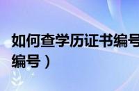 如何查学历证书编号是多少（如何查学历证书编号）