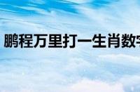 鹏程万里打一生肖数字（鹏程万里打一生肖）