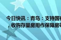 今日快讯：青岛：支持国有平台公司参与住房“以旧换新”，收购存量房用作保障房等用途