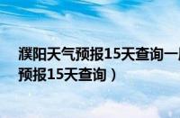 濮阳天气预报15天查询一周天气预报 百度一下（濮阳天气预报15天查询）