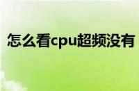 怎么看cpu超频没有（cpu主频是什么意思）