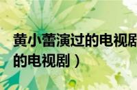 黄小蕾演过的电视剧大全(全部)（黄小蕾演过的电视剧）