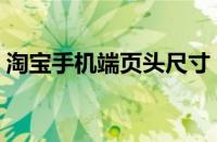 淘宝手机端页头尺寸（淘宝手机端首页尺寸）