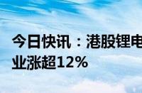 今日快讯：港股锂电池板块午前冲高，天齐锂业涨超12%