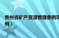 贵州省矿产资源管理条例实施细则（贵州省矿产资源管理条例）