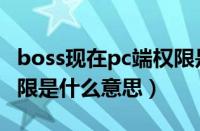 boss现在pc端权限是什么（boss直聘pc端权限是什么意思）