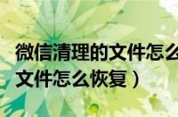 微信清理的文件怎么恢复到手机（微信清理的文件怎么恢复）