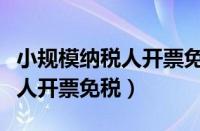 小规模纳税人开票免税怎么做账（小规模纳税人开票免税）