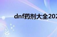 dnf药剂大全2024（dnf药剂大全）