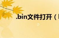 .bin文件打开（bin文件打开工具）