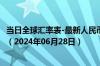 当日全球汇率表-最新人民币兑换哥伦比亚比索汇率汇价查询（2024年06月28日）