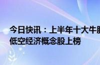 今日快讯：上半年十大牛股出炉：正丹股份涨逾3倍，多只低空经济概念股上榜