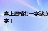 喜上眉梢打一字谜底是什么字（喜上眉梢打一字）