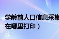 学龄前人口信息采集网（学龄人口信息采集表在哪里打印）