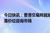 今日快讯：香港交易所就建议下调香港证券市场股票最低上落价位咨询市场