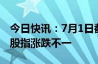 今日快讯：7月1日截至11时30分，亚太主要股指涨跌不一