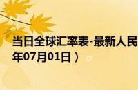 当日全球汇率表-最新人民币兑换港元汇率汇价查询（2024年07月01日）