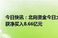 今日快讯：北向资金今日大幅净卖出55.28亿元，贵州茅台获净买入8.66亿元