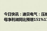 今日快讯：迪贝电气：压缩机电机产品销量增长，上半年归母净利润同比预增151%177%