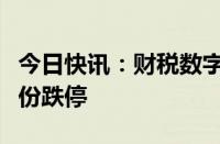 今日快讯：财税数字化板块盘初走低，税友股份跌停