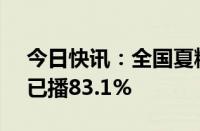 今日快讯：全国夏粮已收96.2%，夏播粮食已播83.1%