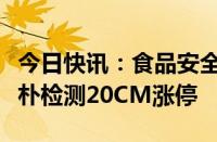 今日快讯：食品安全检测概念股尾盘拉升，实朴检测20CM涨停