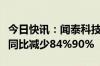 今日快讯：闻泰科技：预计上半年归母净利润同比减少84%90%