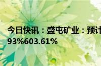 今日快讯：盛屯矿业：预计上半年归母净利润同比增加491.93%603.61%