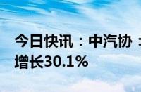 今日快讯：中汽协：6月新能源汽车销量同比增长30.1%