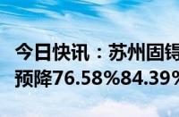 今日快讯：苏州固锝：上半年归母净利润同比预降76.58%84.39%