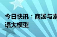 今日快讯：商汤与泰国DTGO集团联合发布泰语大模型