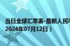 当日全球汇率表-最新人民币兑换安哥拉宽扎汇率汇价查询（2024年07月12日）