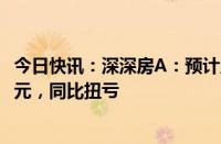 今日快讯：深深房A：预计上半年归母净利润450万元650万元，同比扭亏