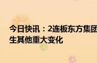 今日快讯：2连板东方集团：日常生产经营及外部环境未发生其他重大变化