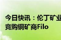 今日快讯：伦丁矿业与必和必拓据悉考虑联合竞购铜矿商Filo