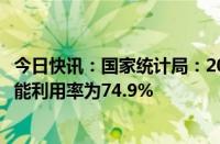 今日快讯：国家统计局：2024年二季度全国规模以上工业产能利用率为74.9%