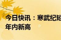 今日快讯：寒武纪短线拉升触及涨停，股价创年内新高