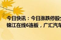 今日快讯：今日涨跌停股分析：59只涨停股 10只跌停股，锦江在线6连板，广汇汽车跌停