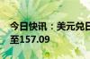 今日快讯：美元兑日元跌势扩大，现跌0.8%至157.09