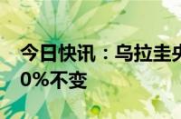 今日快讯：乌拉圭央行将基准利率维持在8.50%不变