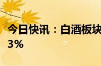 今日快讯：白酒板块水下拉升，古井贡酒涨超3%