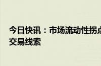 今日快讯：市场流动性拐点或现，半年度业绩将成A股重要交易线索