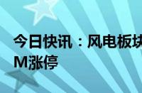 今日快讯：风电板块震荡反弹，海锅股份20CM涨停