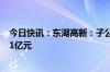 今日快讯：东湖高新：子公司拟向湖北数据集团增资不超3.1亿元