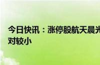 今日快讯：涨停股航天晨光：商业航天领域产品收入占比相对较小