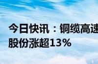 今日快讯：铜缆高速连接概念持续发力，神宇股份涨超13%