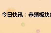 今日快讯：养殖板块普跌，巨星农牧跌近5%