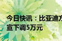 今日快讯：比亚迪方程豹“豹5”车型售价官宣下调5万元